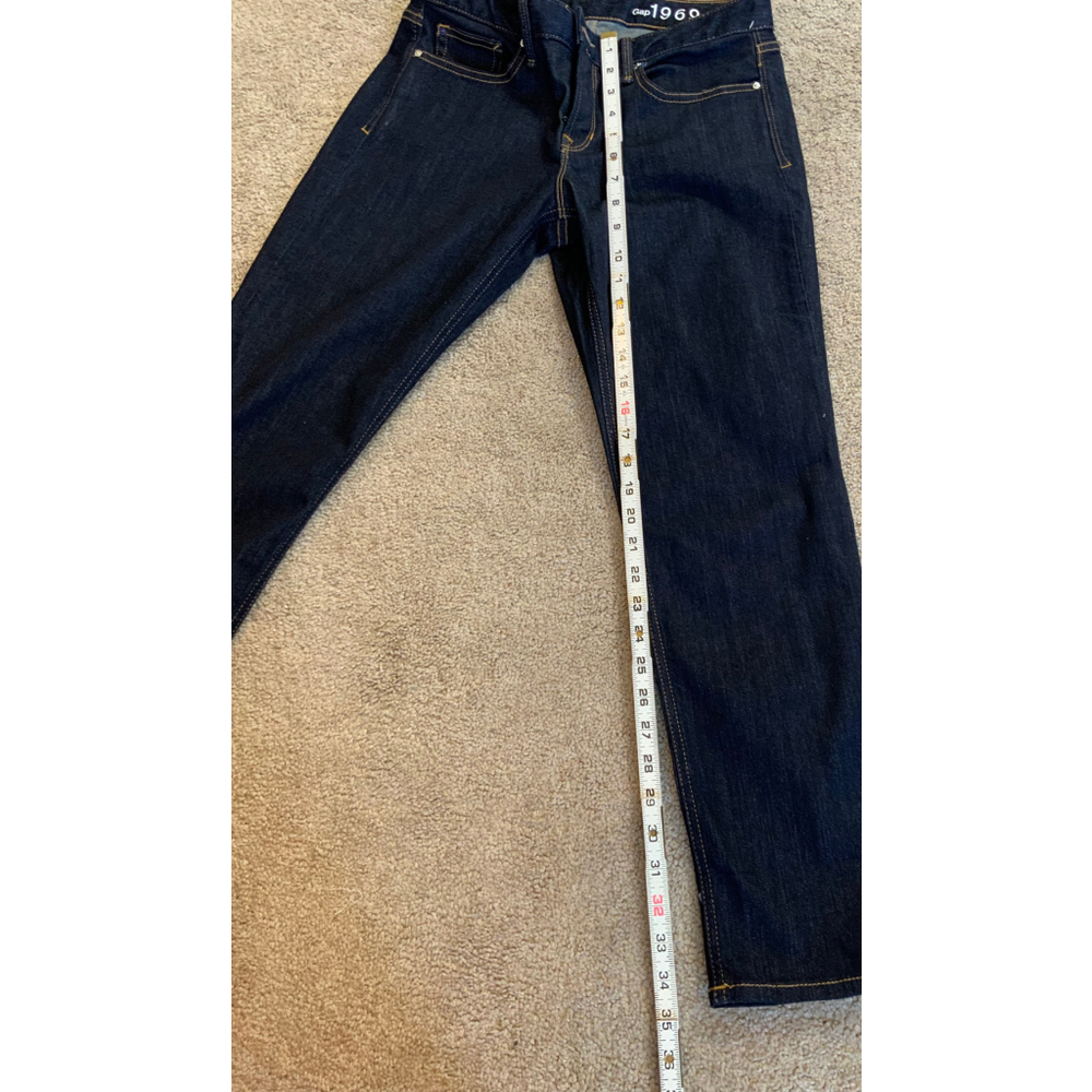 Gap Womens Jeans Size 28 Dark Blue Denim Cropped Straight Leg‎ Preppy Y2K Casual - Picture 10 of 15
